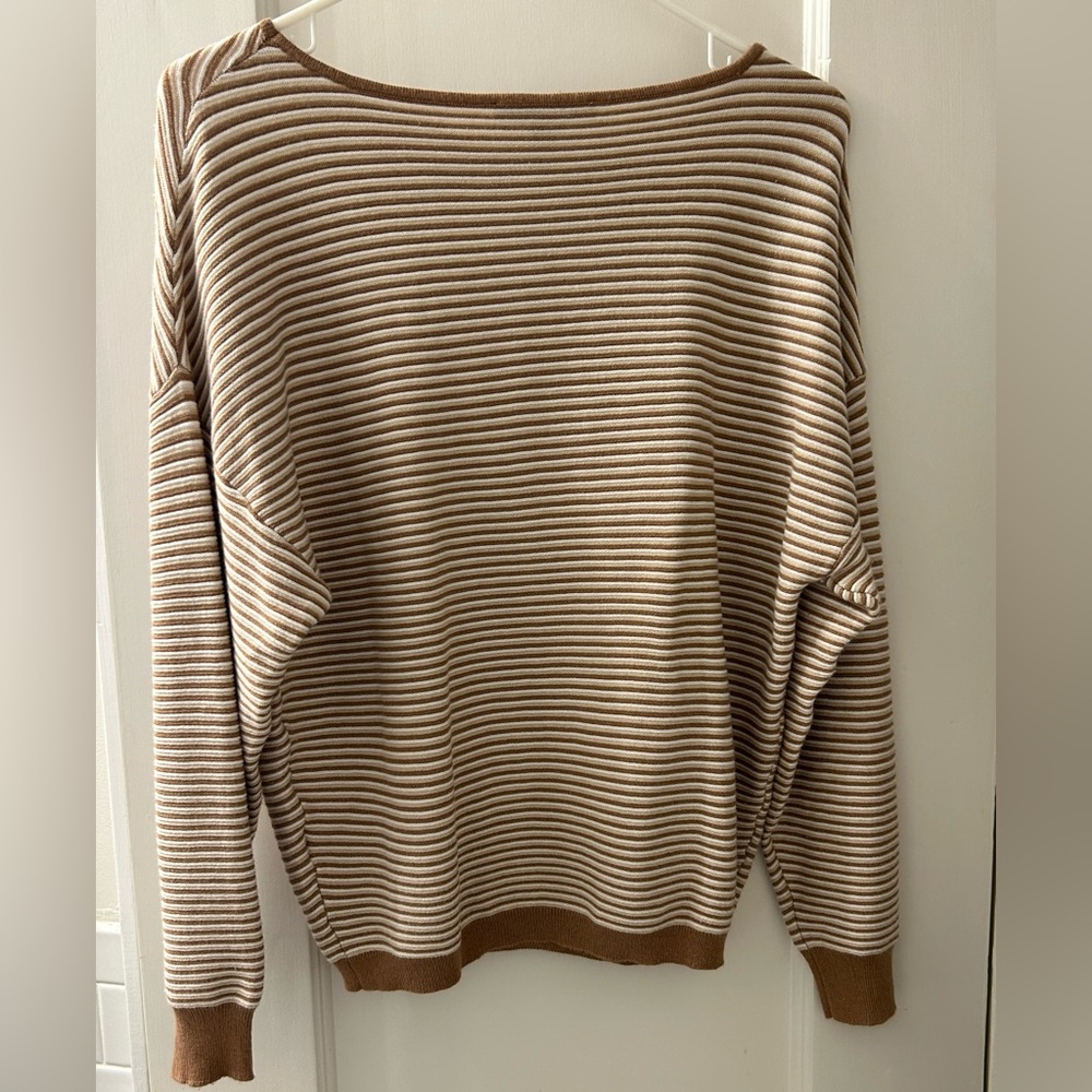 Cyrus Brown and Cream Striped Sweater